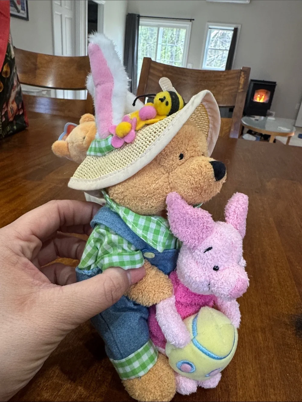 Lot of 3 They Disney Story Plush Easter/ Spring Pooh and Eeyore